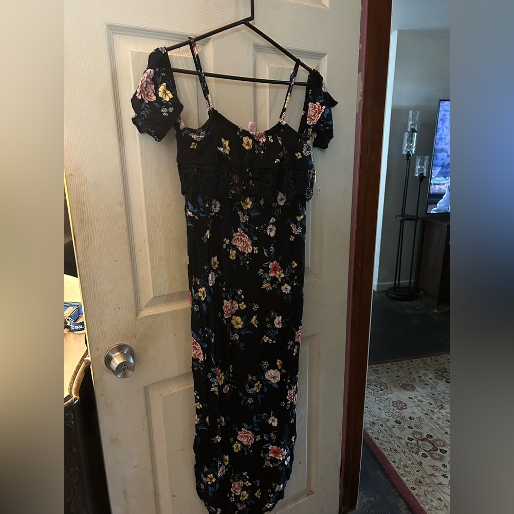 Floral Col Shoulder Dress